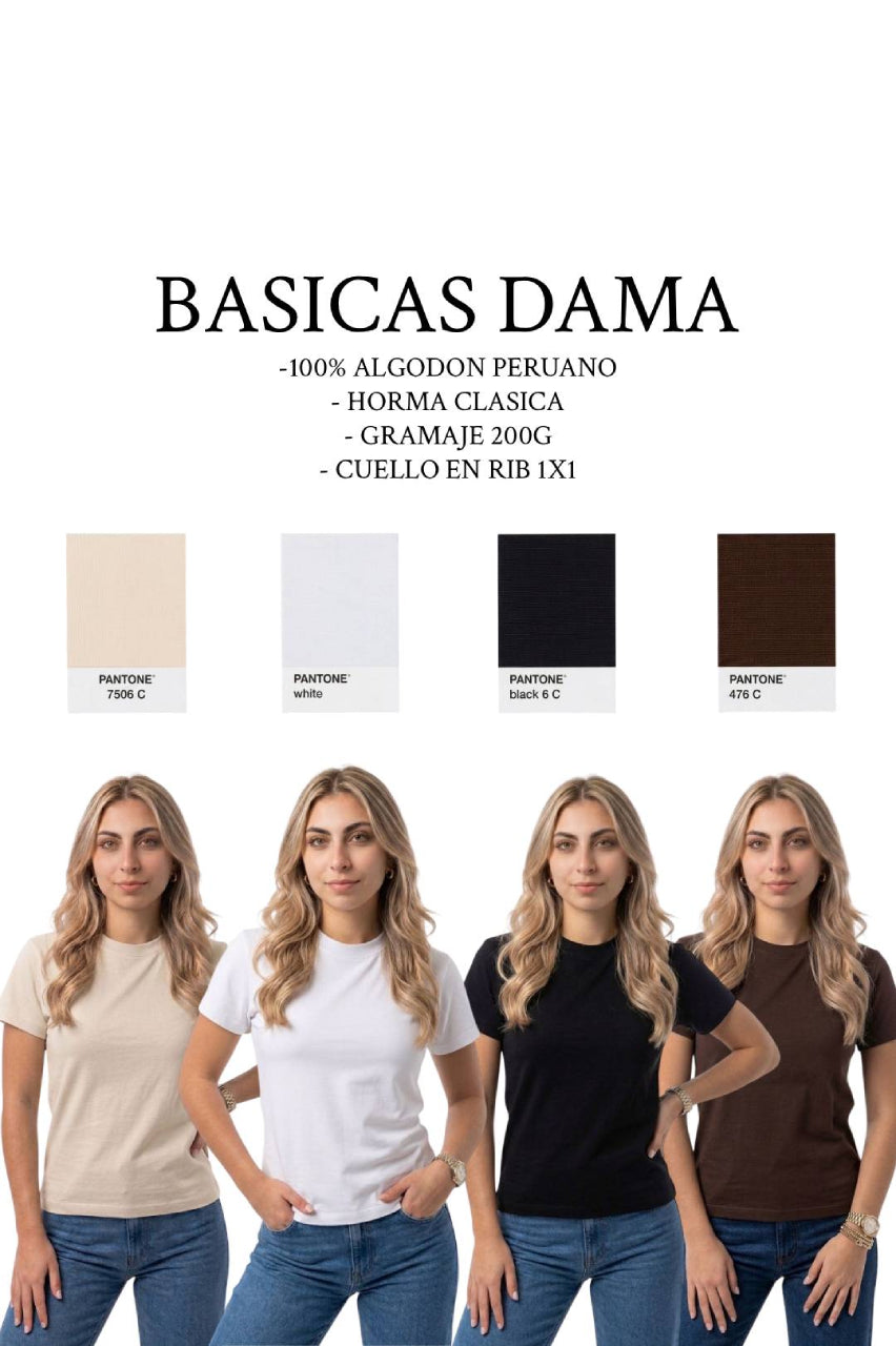 Camiseta básica Dama 200g Ivory