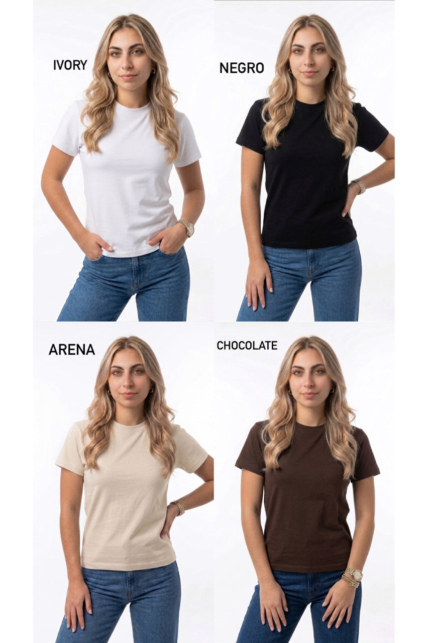 Camiseta básica Dama 200g Ivory
