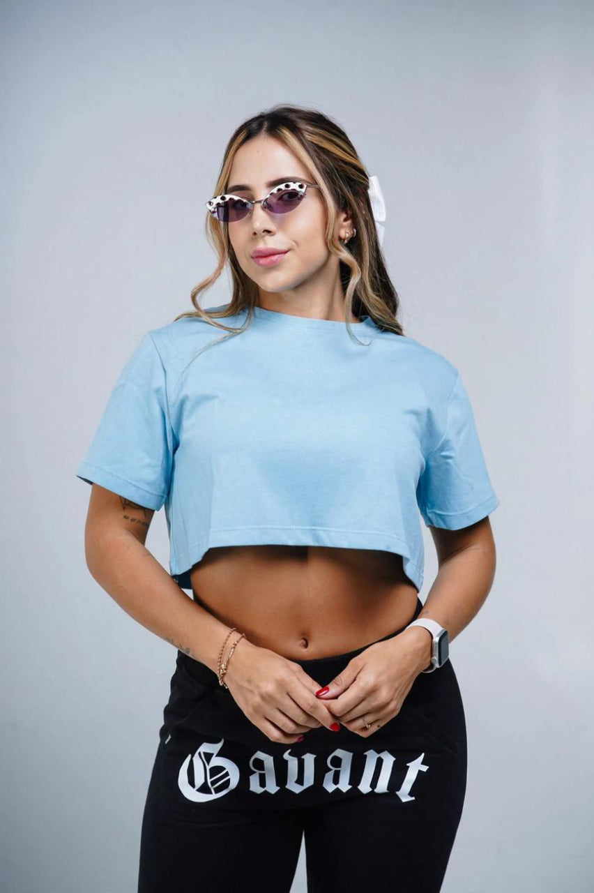 Crop top azul baby