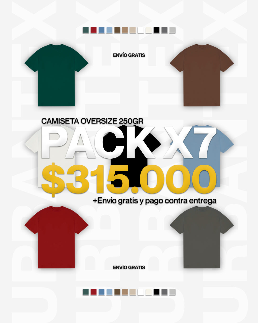 PACK 7 Oversize premium 250G